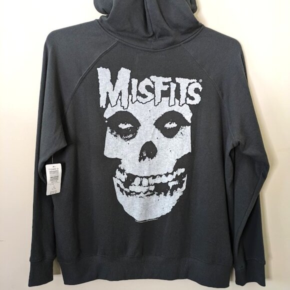 NWT - MISFITS Cozy ZIP HOODIE - Black - Crimson Ghost - Punk Rock - Picture 1 of 12